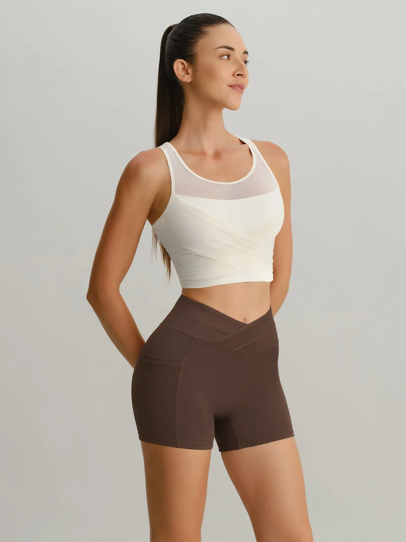 Coffee High Waisted Shorts 3" sold by BERLOOK product image thumbnail 3
