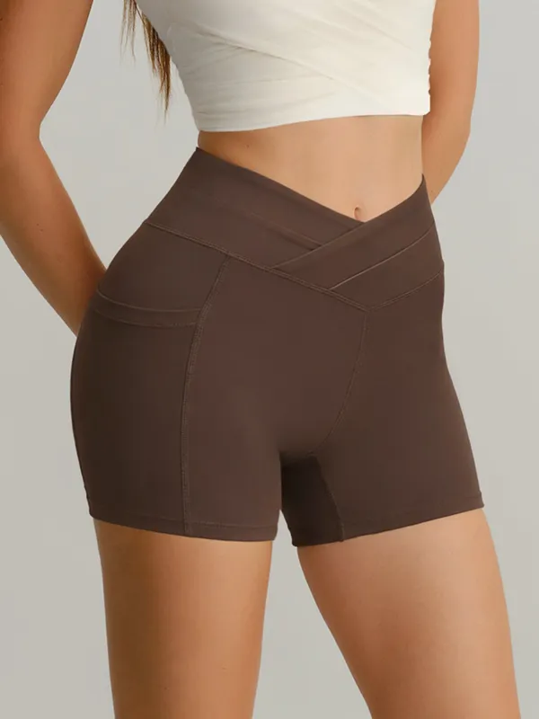 Coffee High Waisted Shorts 3" made by BERLOOK