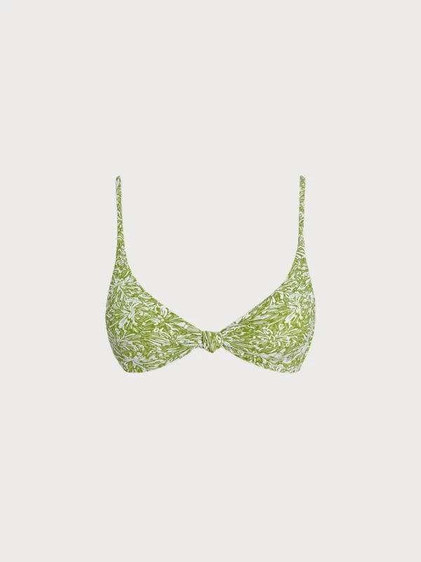 Light Green Textured X-Cross Bikini Top sold by BERLOOK