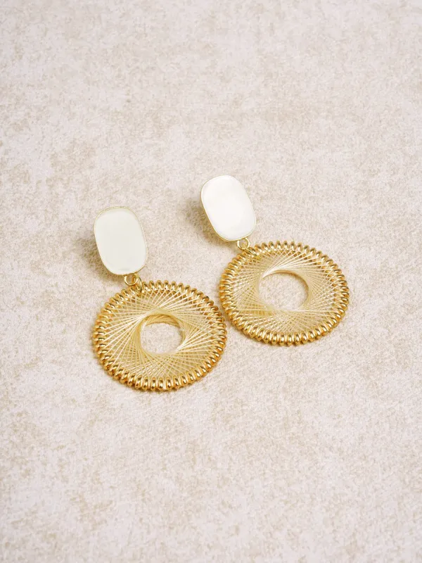 Gold Woven Drop Earrings made by BERLOOK