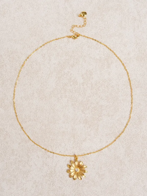 Gold Copper Sunflower Necklace made by BERLOOK