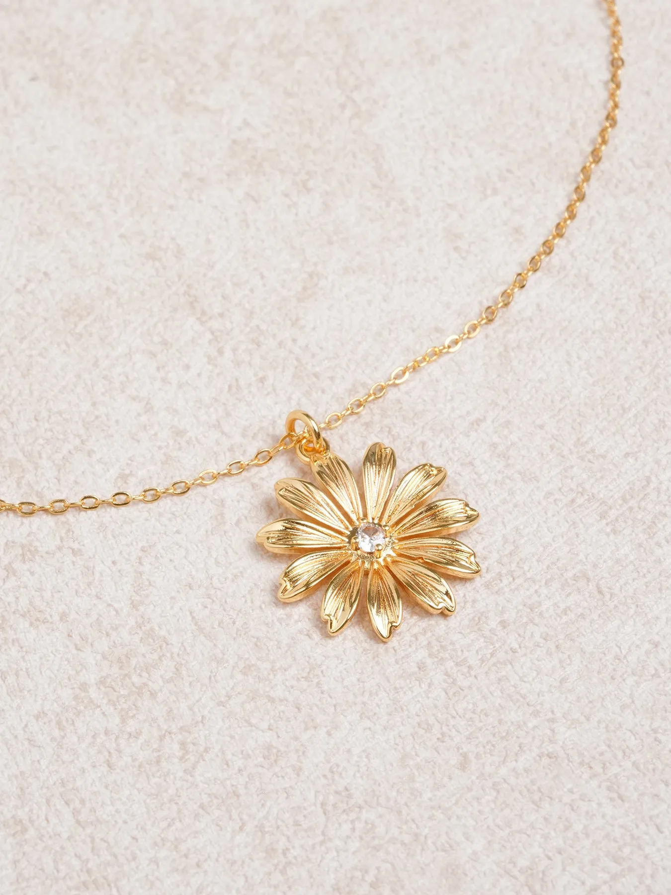 Gold Copper Sunflower Necklace sold by BERLOOK product image thumbnail 2