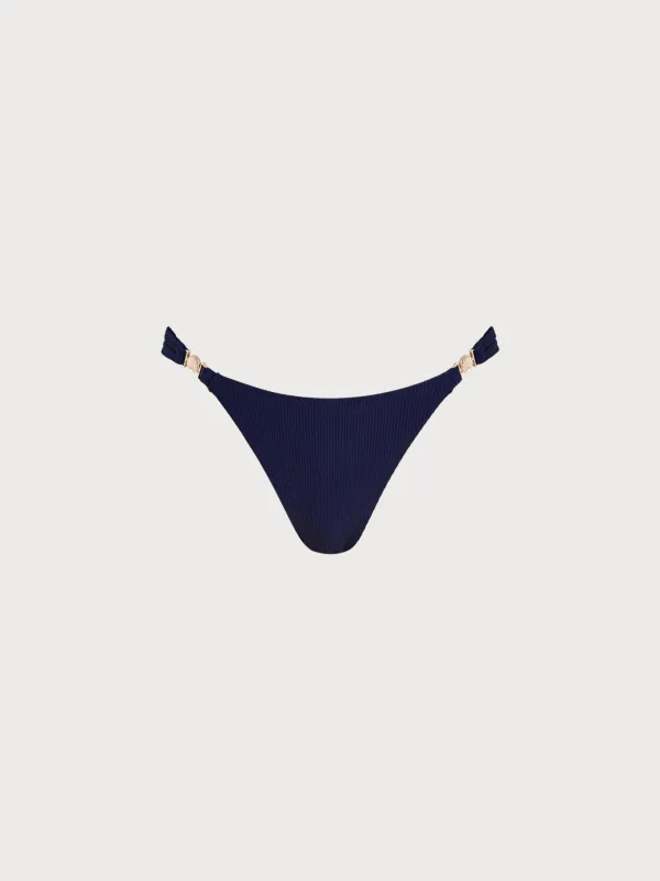 Navy Gold-Accented Bikini Bottom made by BERLOOK