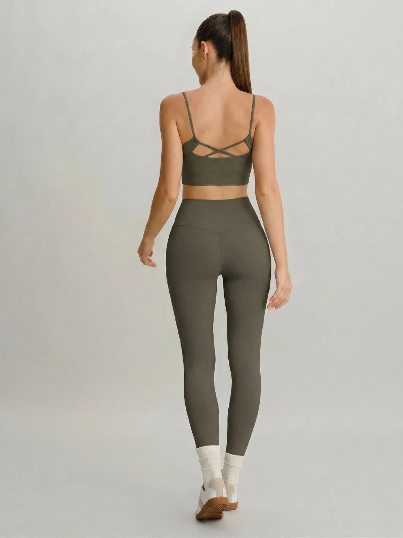 Brown High Waisted Leggings 24" sold by BERLOOK product image thumbnail 5