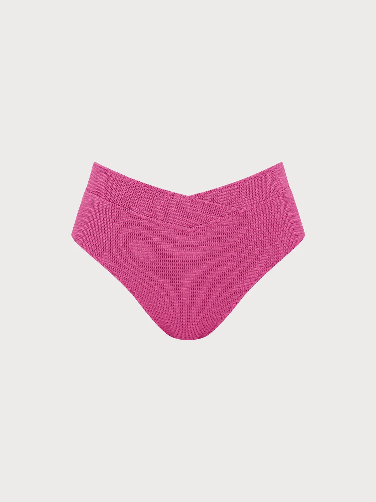 Pink Textured V Cut Plus Size Tankini Bottom sold by BERLOOK product image thumbnail 5