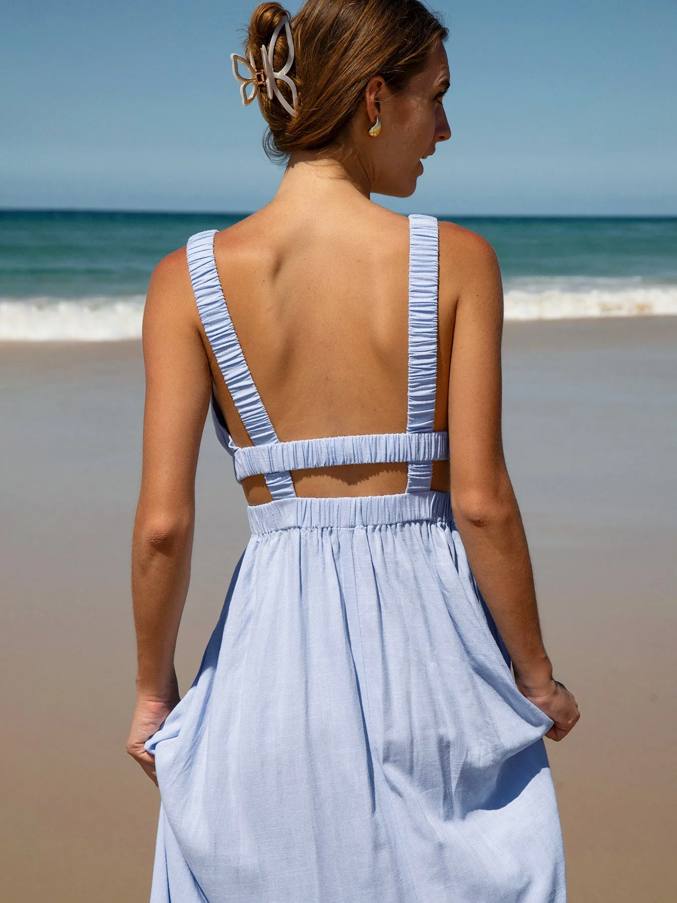 Blue Backless Beach Dress sold by BERLOOK product image thumbnail 3