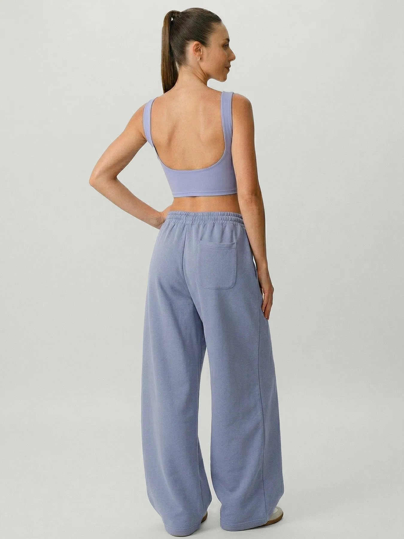 Dusty Blue Side Pockets Cotton Pants sold by BERLOOK product image thumbnail 4