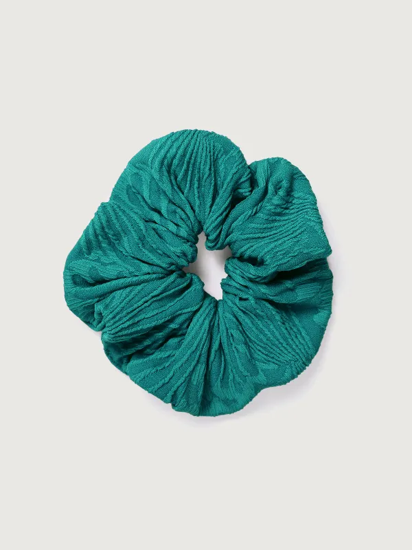 Dark Green Jacquard Scrunchie made by BERLOOK
