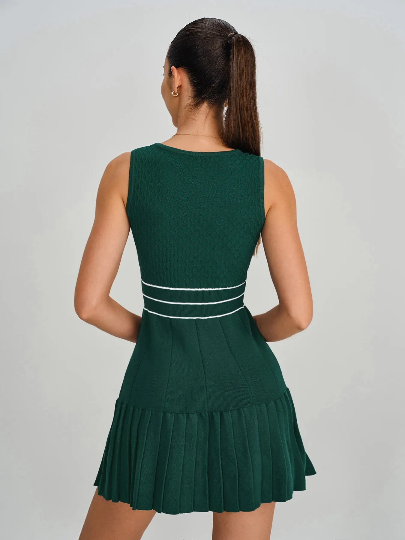 Olive Green Front Zip Line Sport Dress sold by BERLOOK product image thumbnail 2