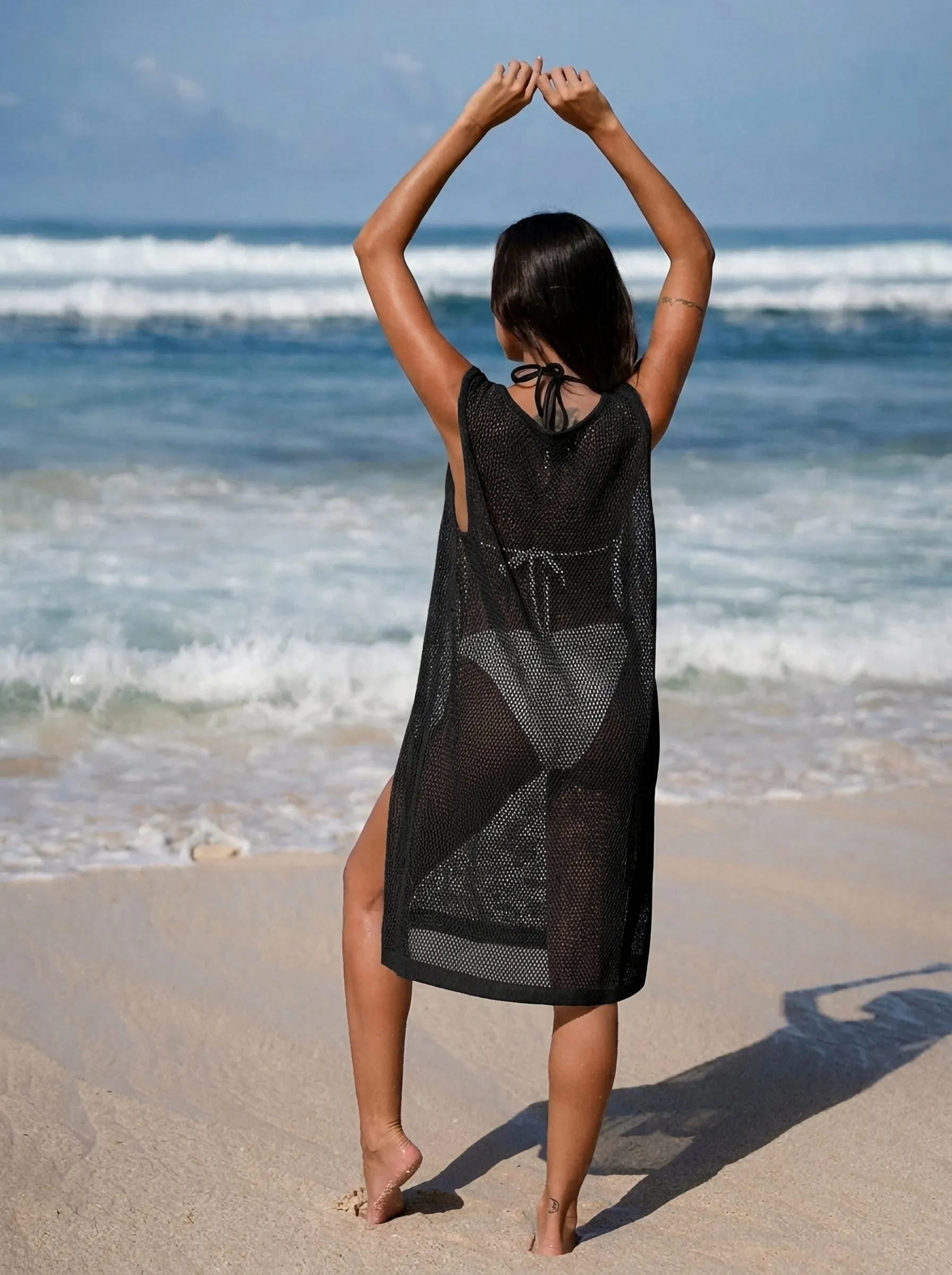 Black Round Neck Cover-up Dress sold by BERLOOK product image thumbnail 4