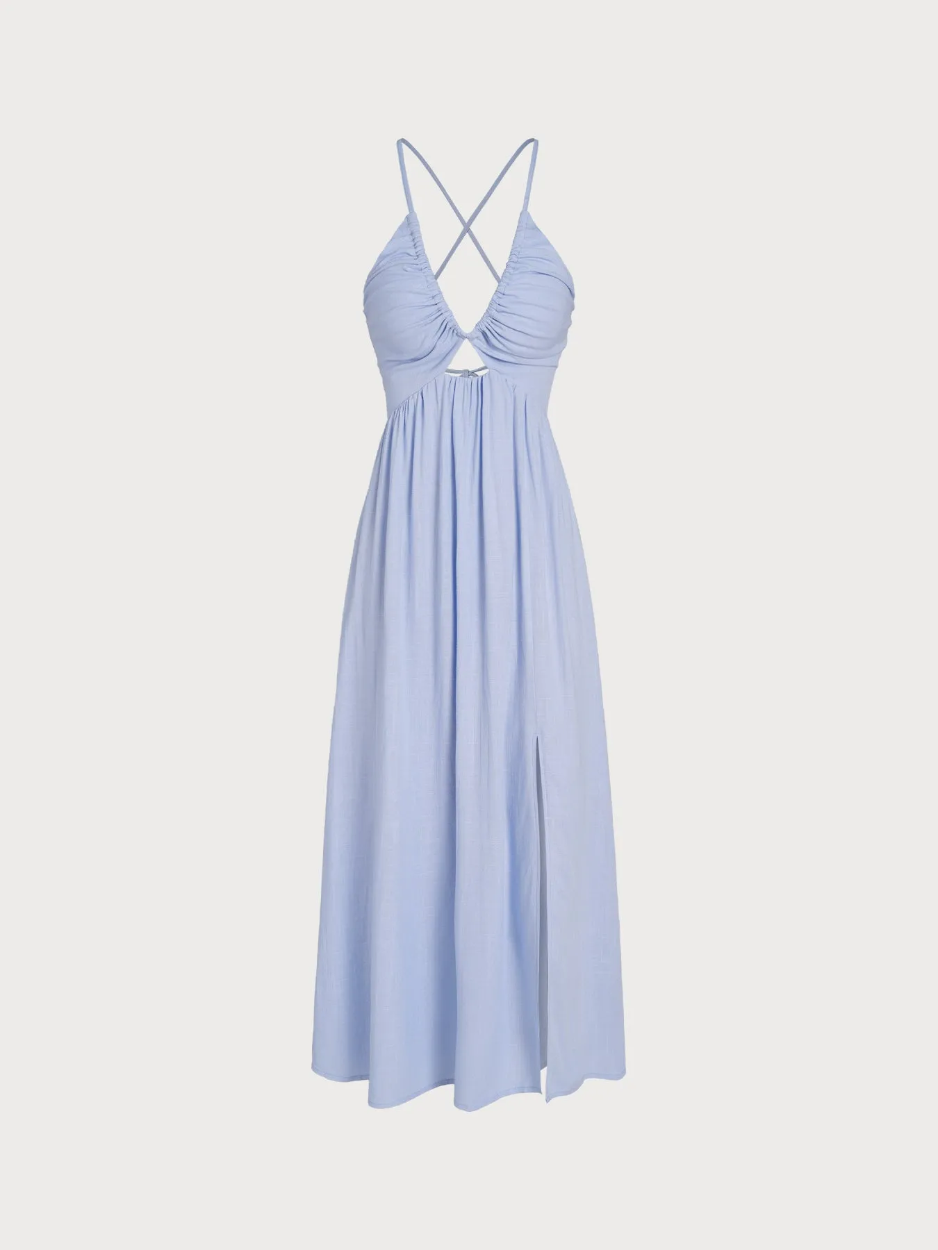 Blue Crisscross Halter Cutout Beach Dress sold by BERLOOK product image thumbnail 4