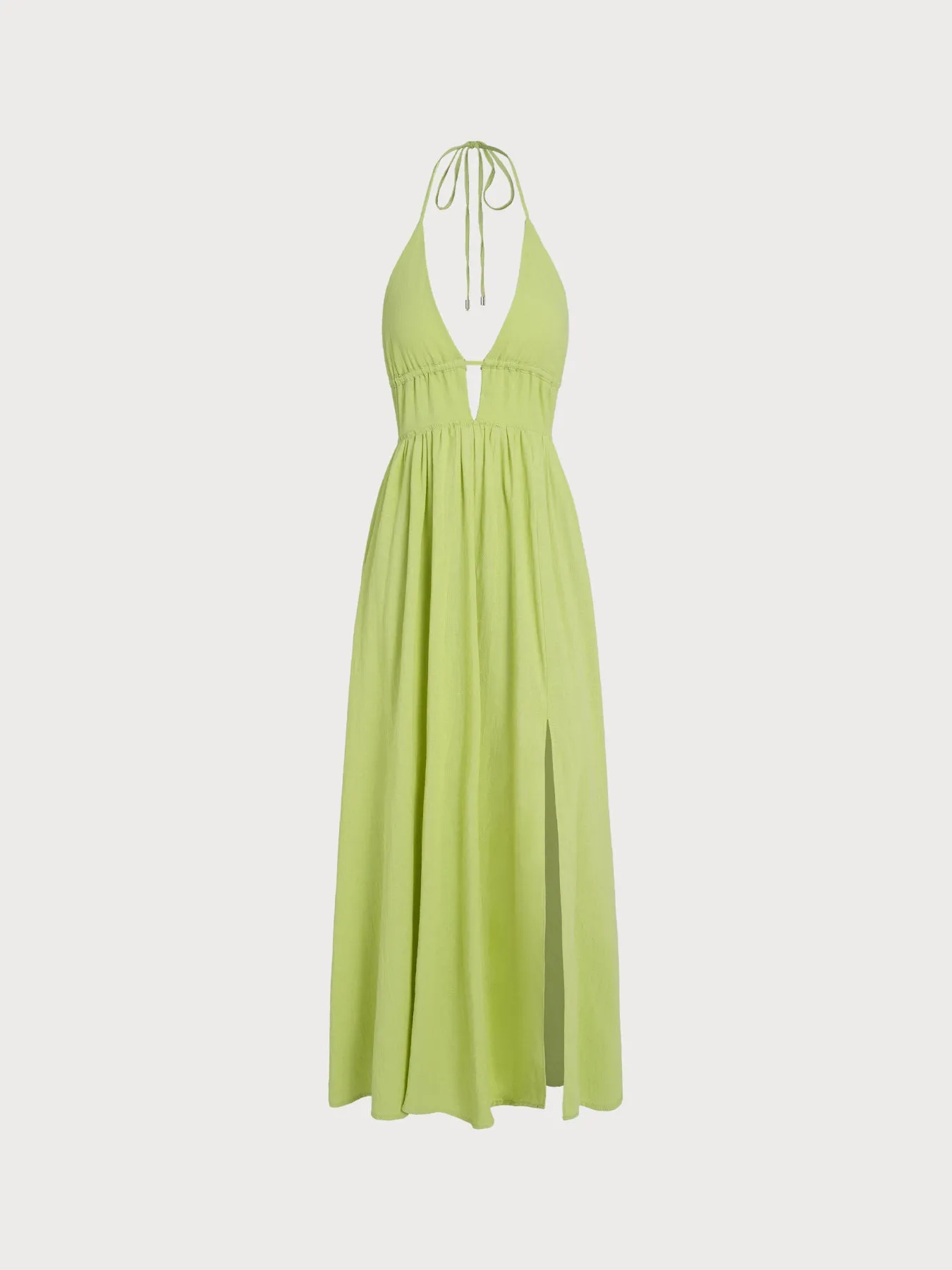 Green Cutout Cross Back Maxi Dress sold by BERLOOK