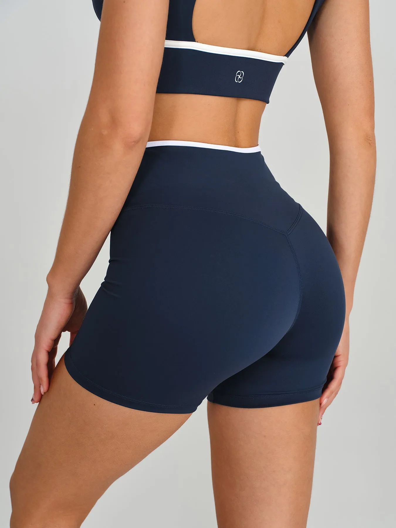 Navy Contrast Front-Cross Sports Shorts sold by BERLOOK product image thumbnail 2