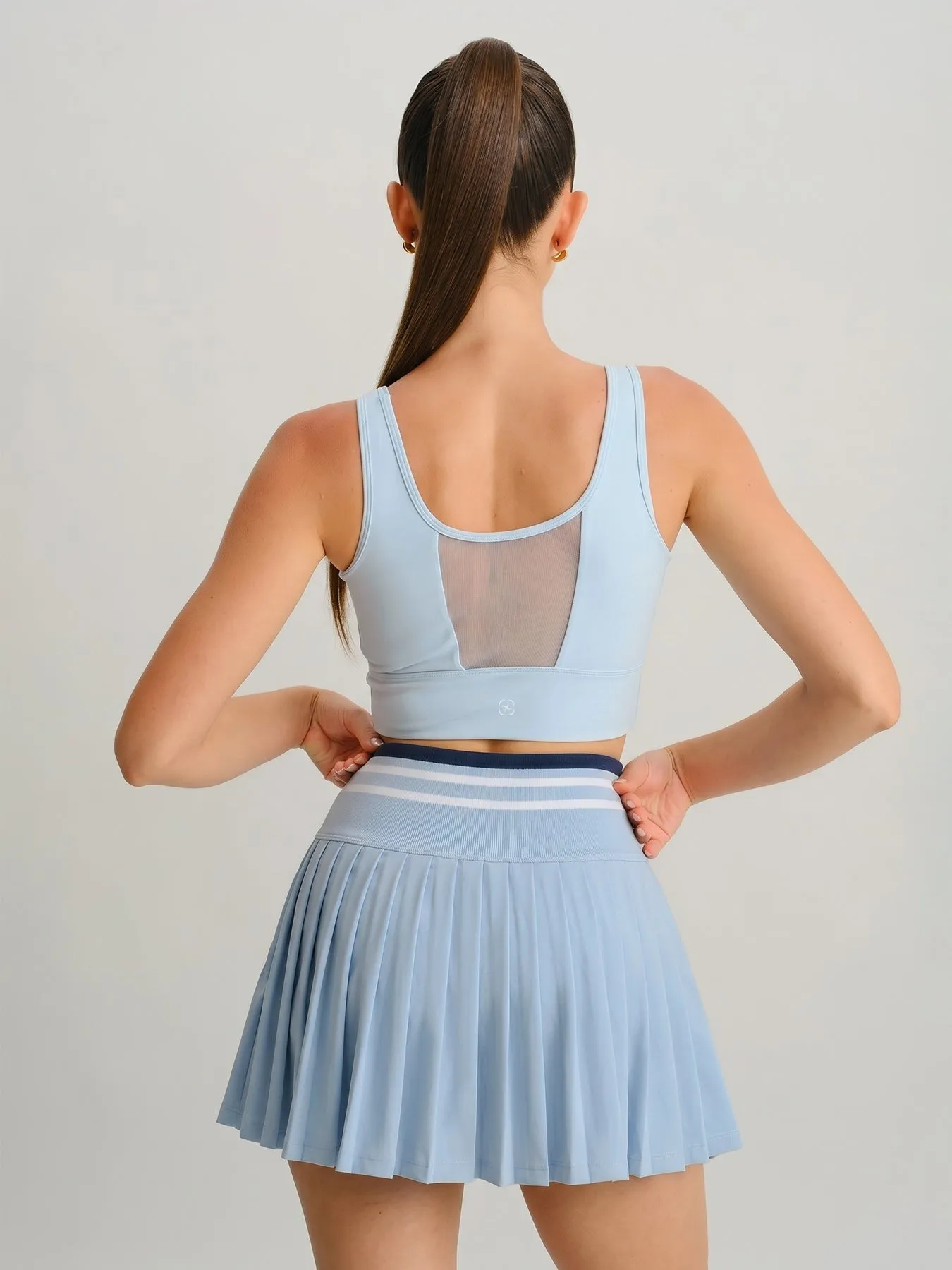 Dusty Blue Pleated High-Waist Sports Skirt sold by BERLOOK product image thumbnail 4