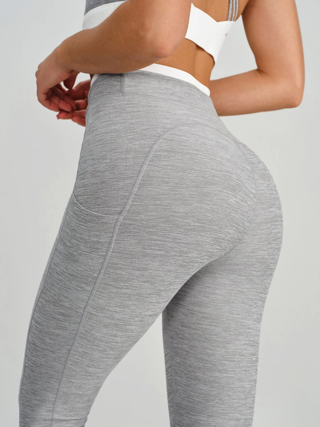 Heather Grey Color-Block Leggings 25" sold by BERLOOK product image thumbnail 4