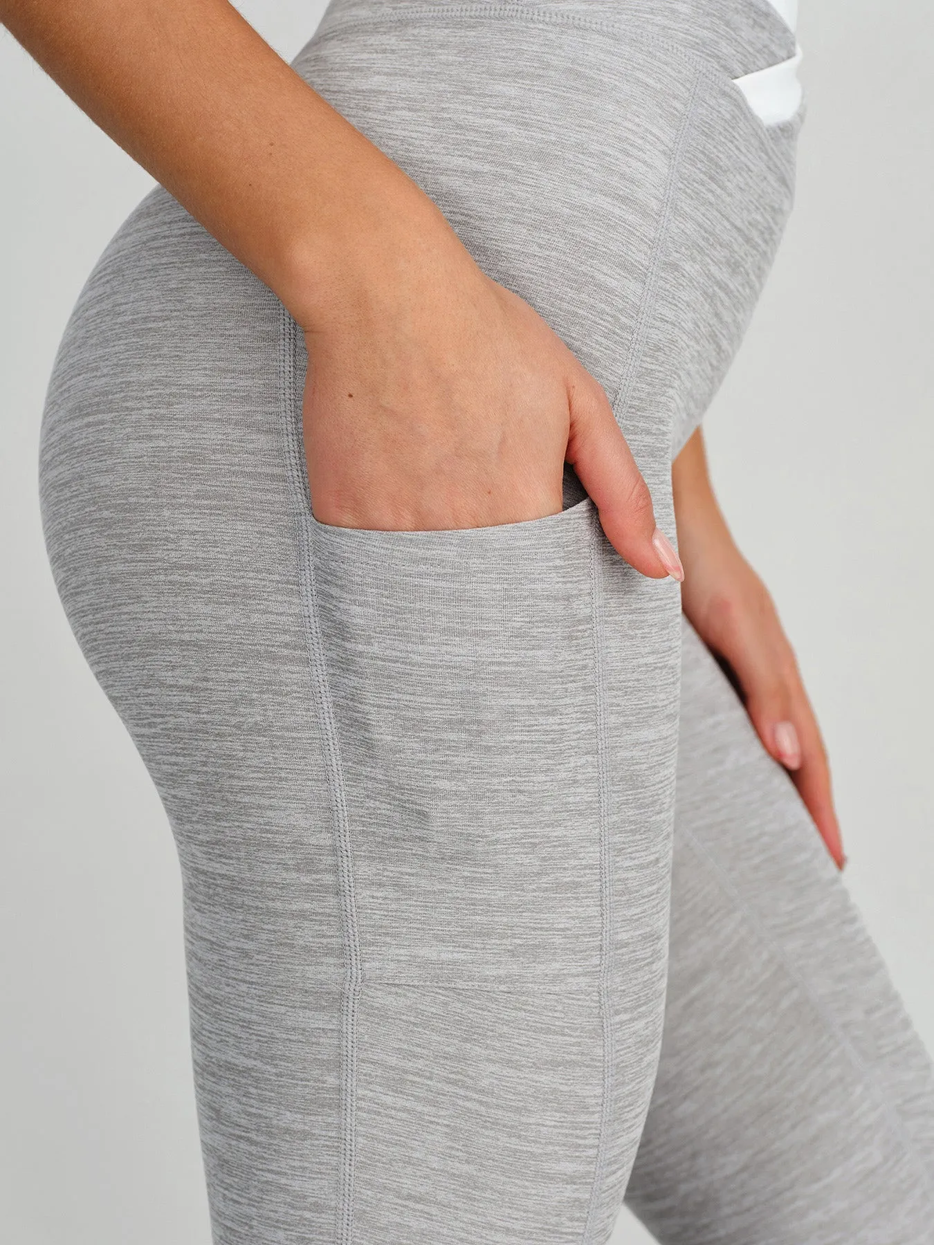Heather Grey Color-Block Leggings 25" sold by BERLOOK product image thumbnail 3