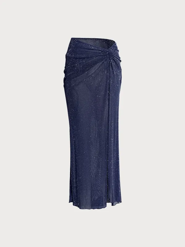 Blue Lurex Wrap Cover-Up made by BERLOOK