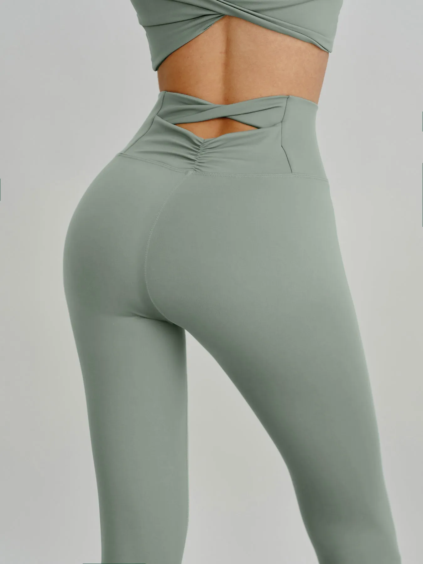 Green Cut Out Leggings 24" sold by BERLOOK product image thumbnail 4
