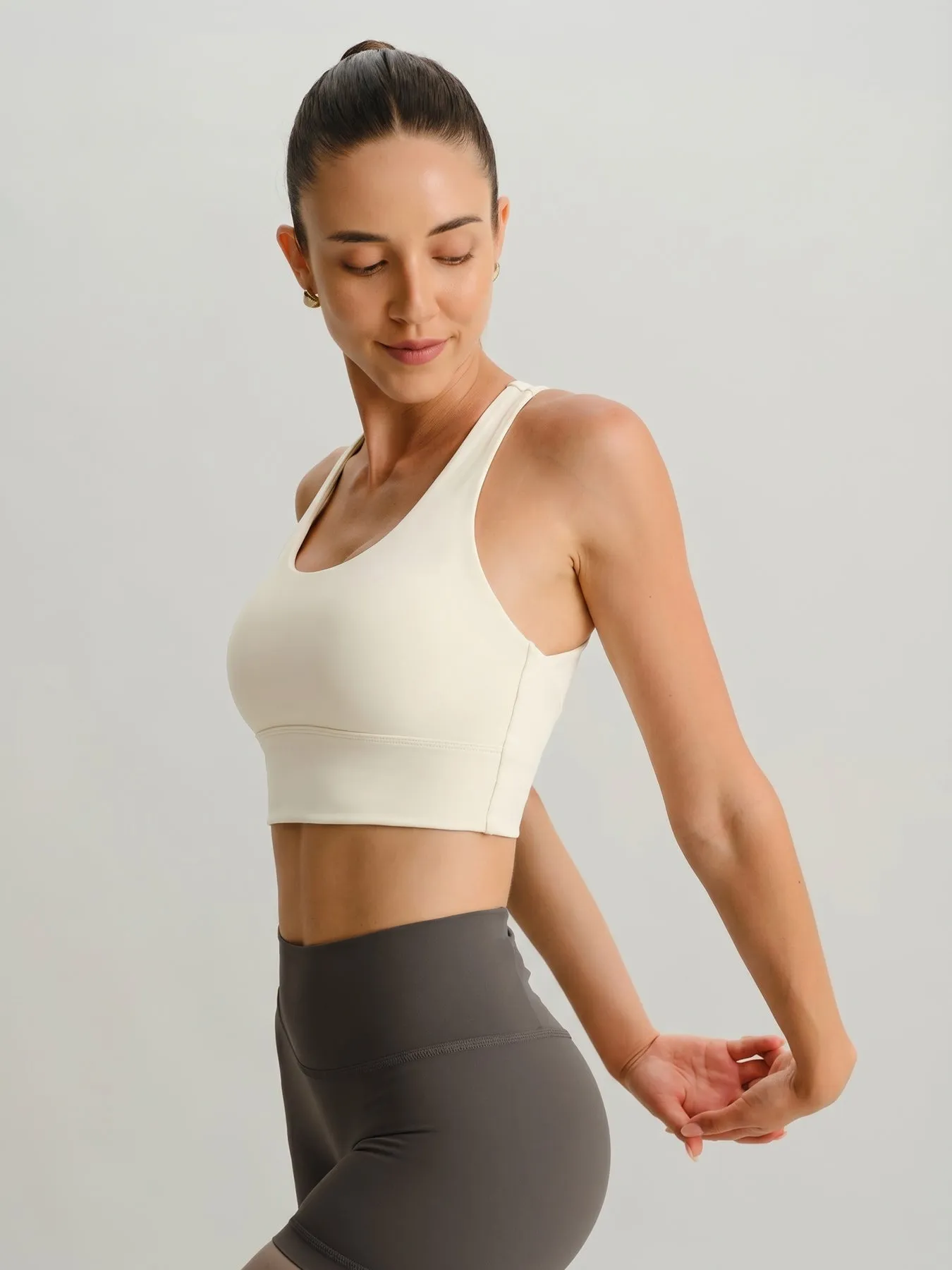 Ivory Open Back Twist Sports Bra - Light Support sold by BERLOOK product image thumbnail 4