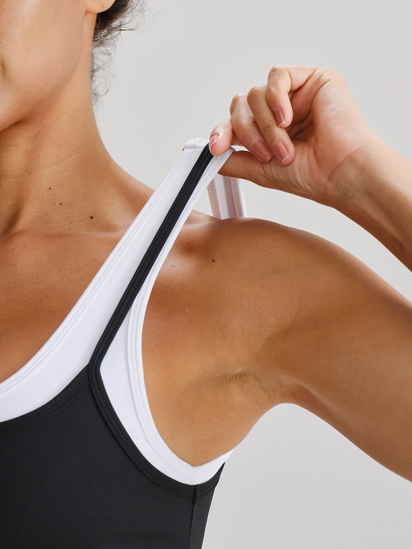 Black Double Strap Contrast Trim Sports Bra - Light Support sold by BERLOOK product image thumbnail 5
