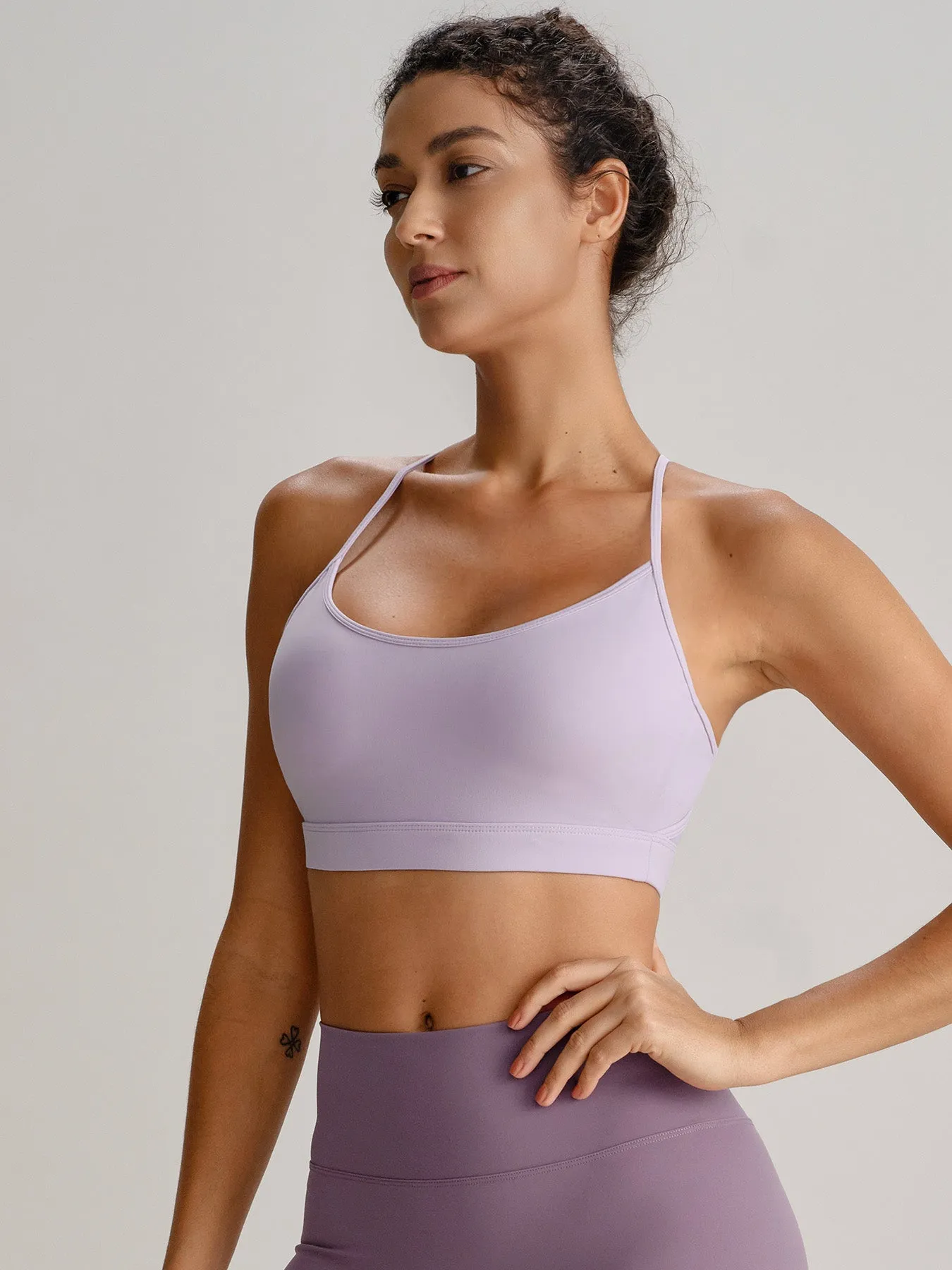 Purple Mesh Cutout Sports Bra - Light Support sold by BERLOOK product image thumbnail 2