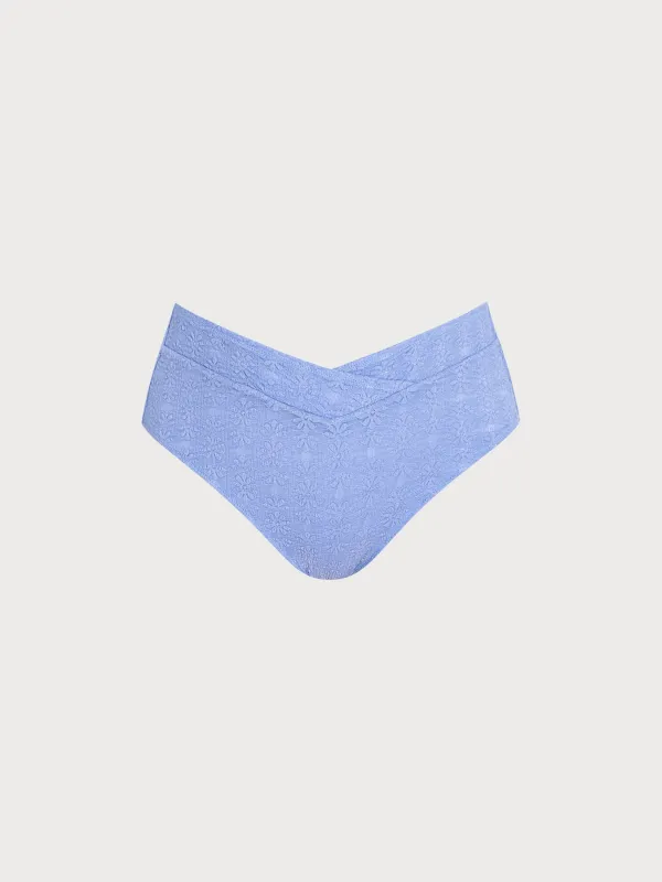 Blue V Cut Plus Size Bikini Bottom made by BERLOOK