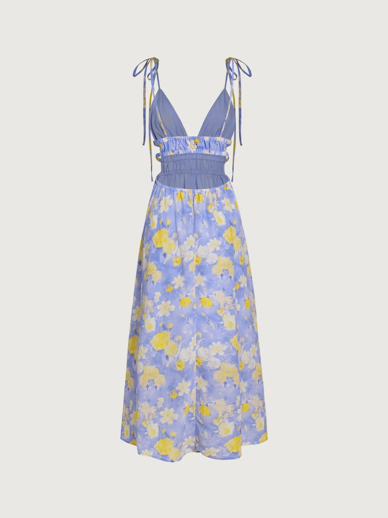 Light Purple V-Neck Floral Beach Dress sold by BERLOOK product image thumbnail 2