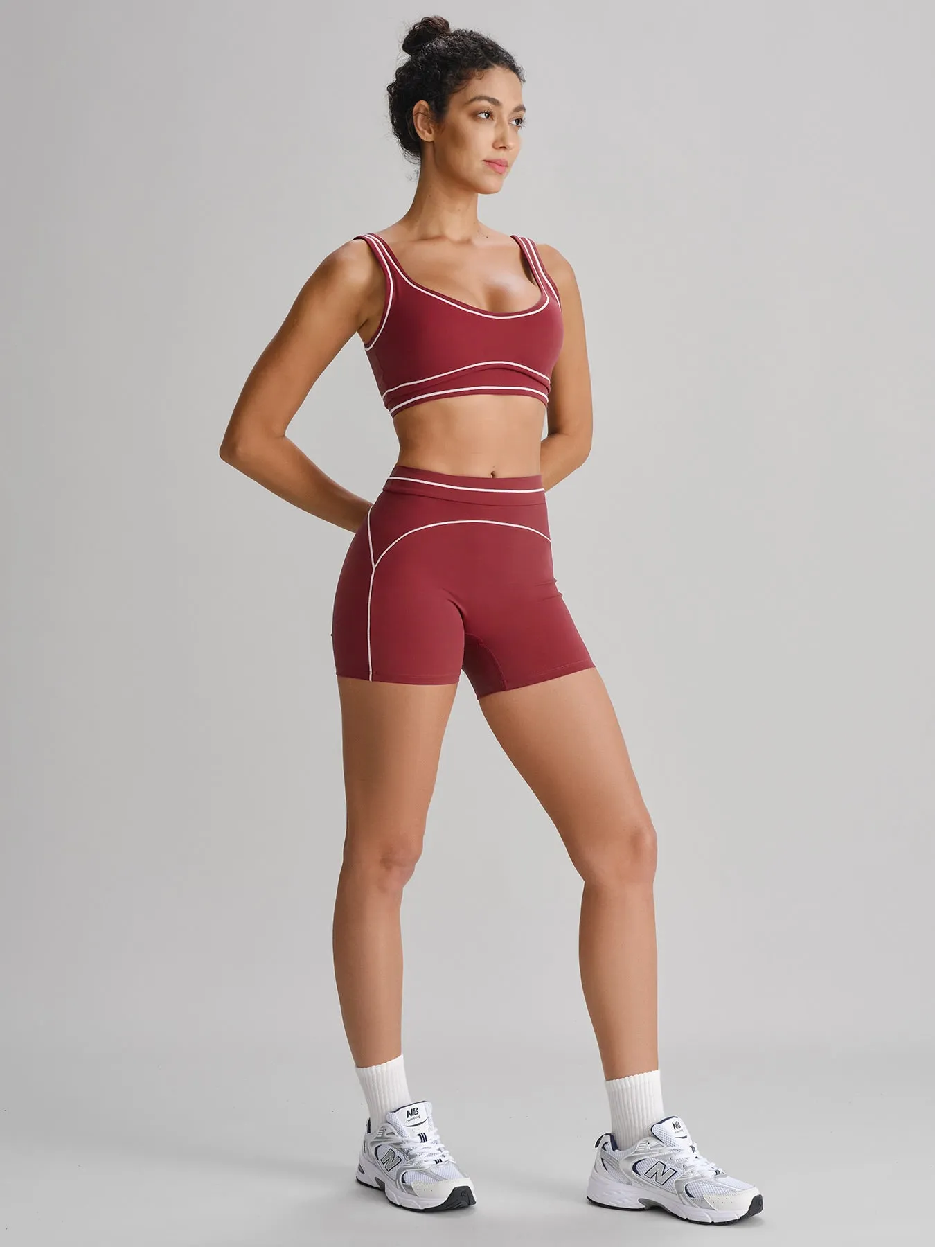 Red Contrast-Trim Sports Bra sold by BERLOOK product image thumbnail 3