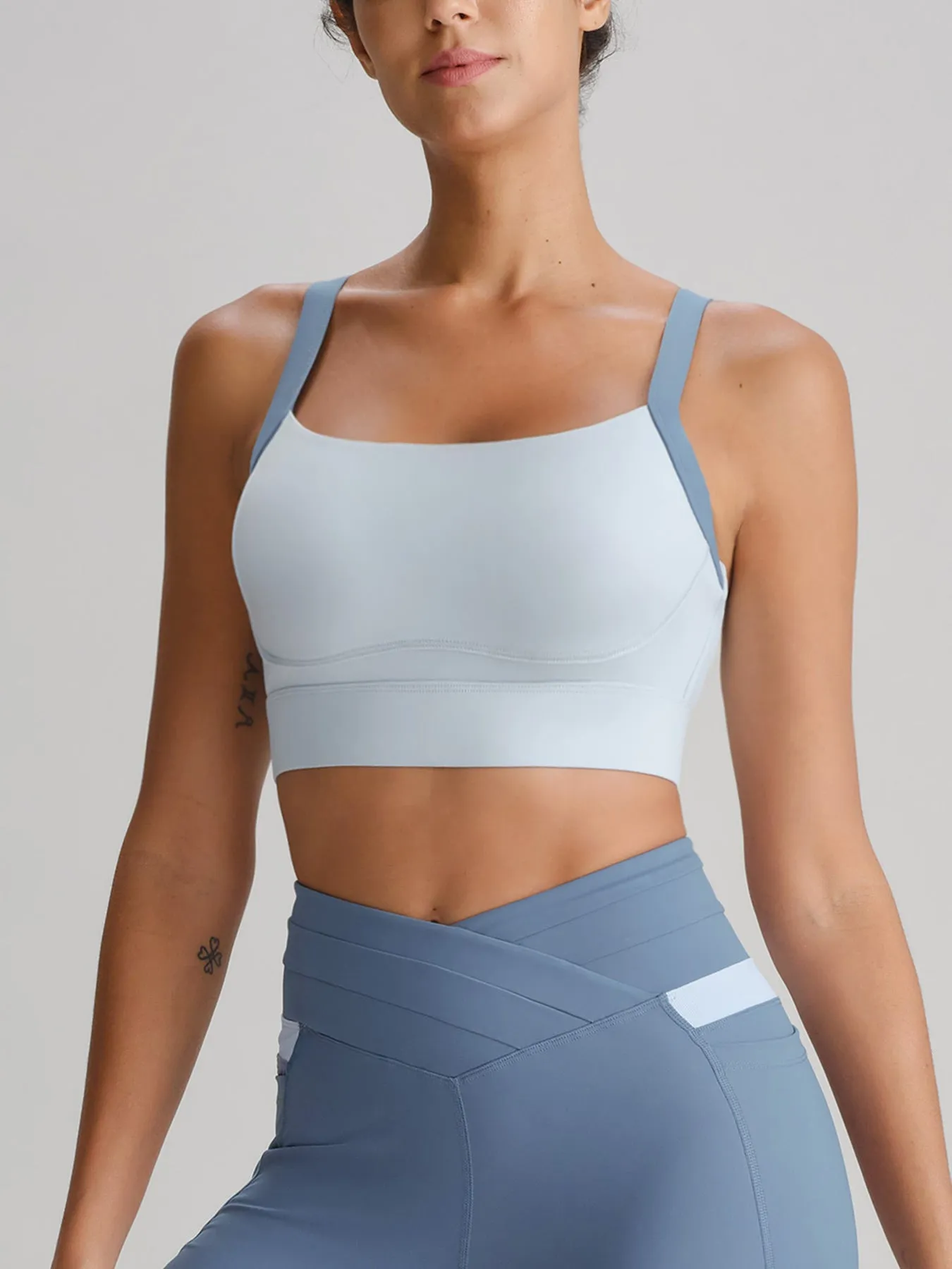 Blue Contrast Strap X Cross Sports Bra sold by BERLOOK product image thumbnail 4
