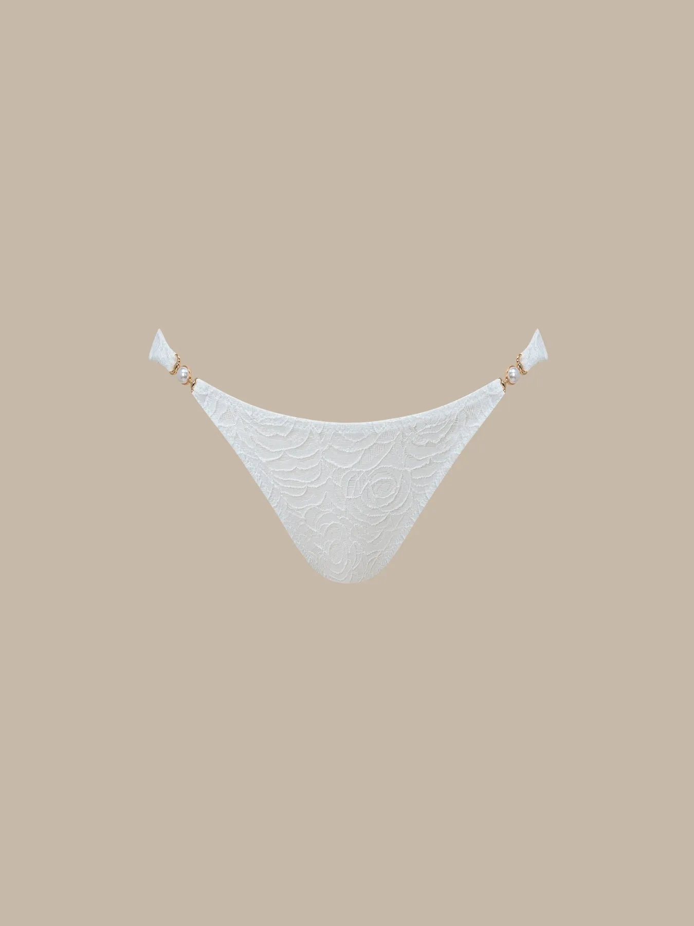 White Textured Pearl-Accented Bikini Bottom sold by BERLOOK product image thumbnail 5