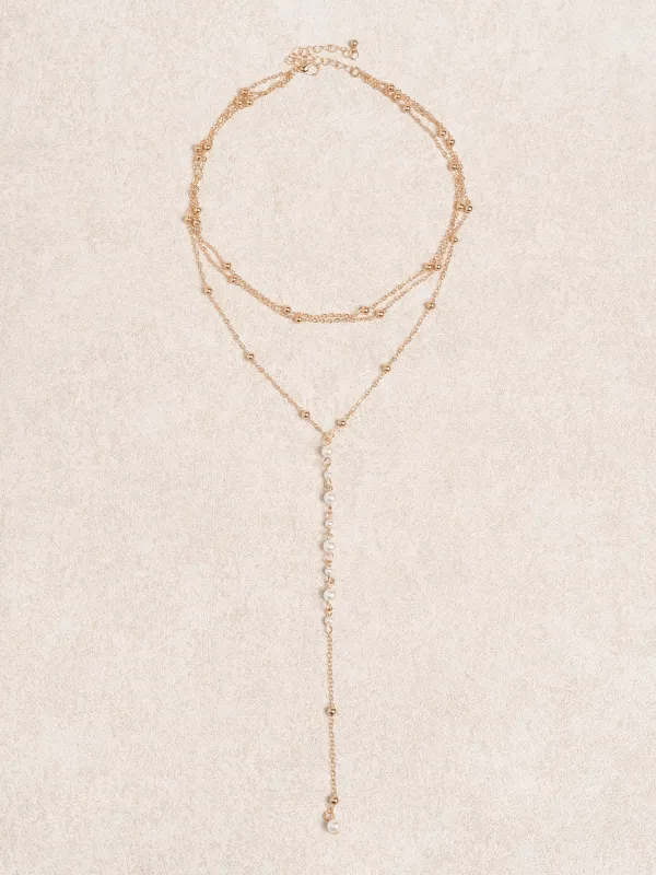 Beach Shell Pearl Layer Necklace made by BERLOOK