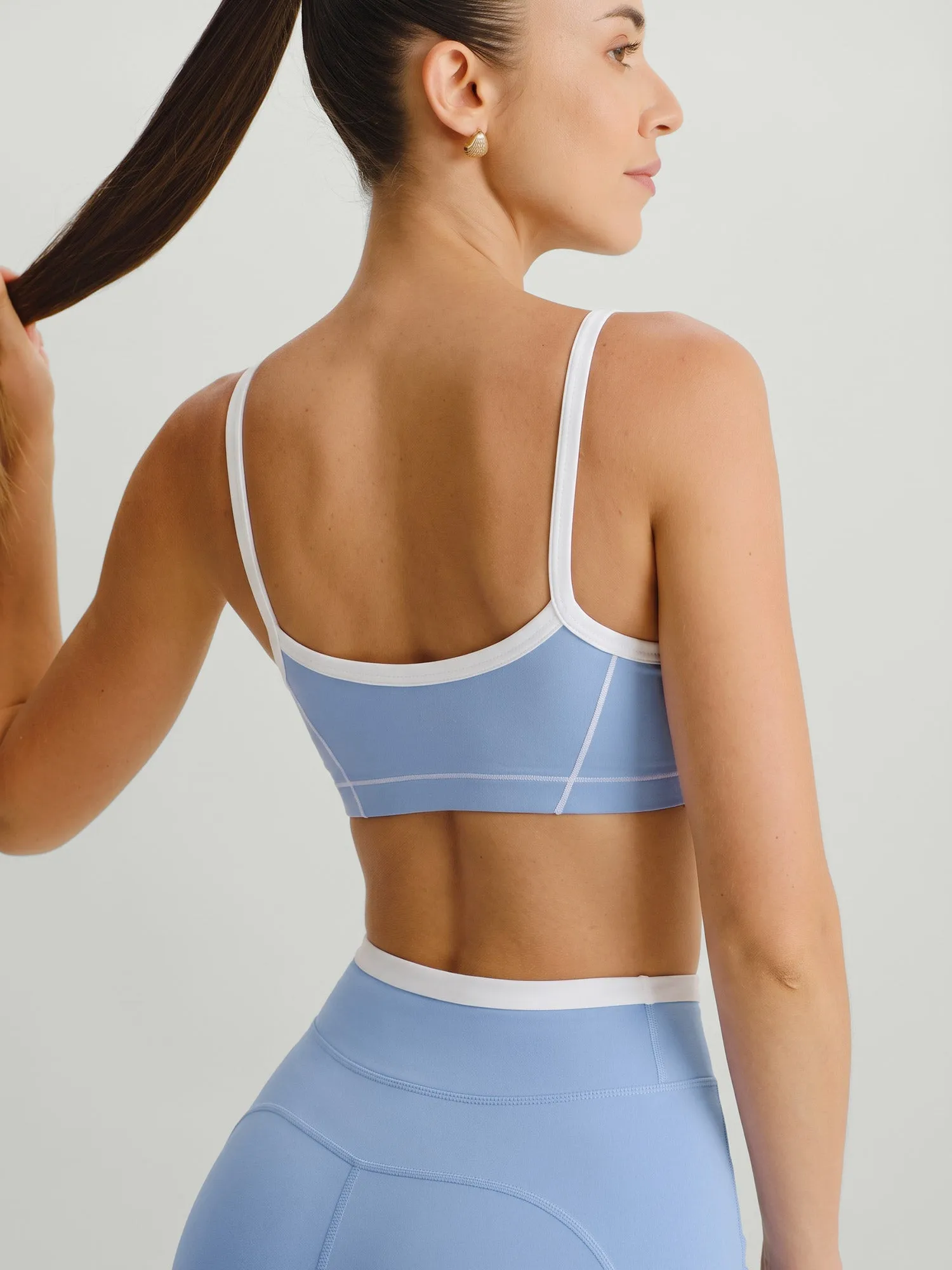 Blue U Neck Contrast Line Sports Bra - Light Support sold by BERLOOK product image thumbnail 2