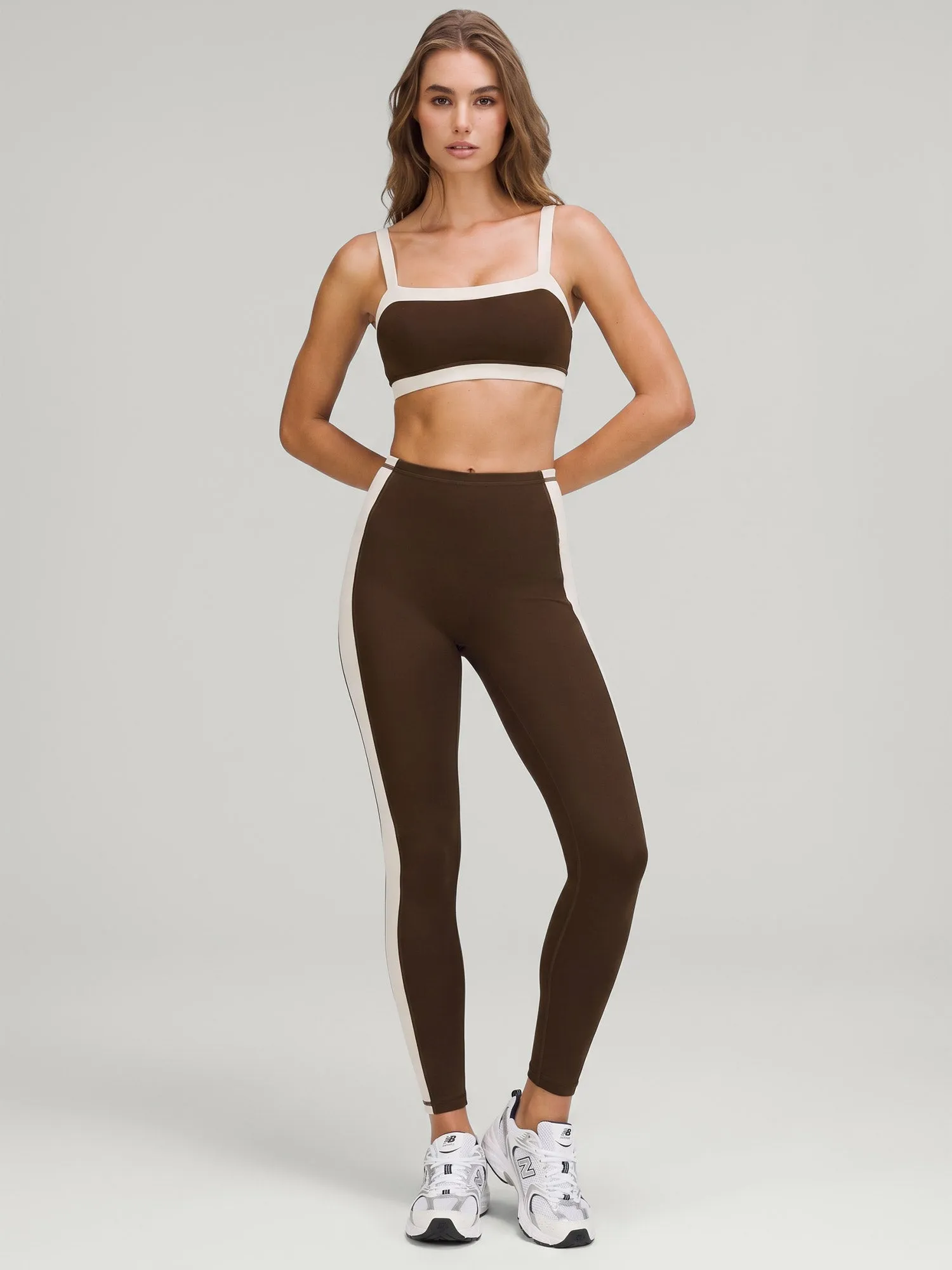 Coffee Contrast Trim Sports Bra - Light Support sold by BERLOOK product image thumbnail 3