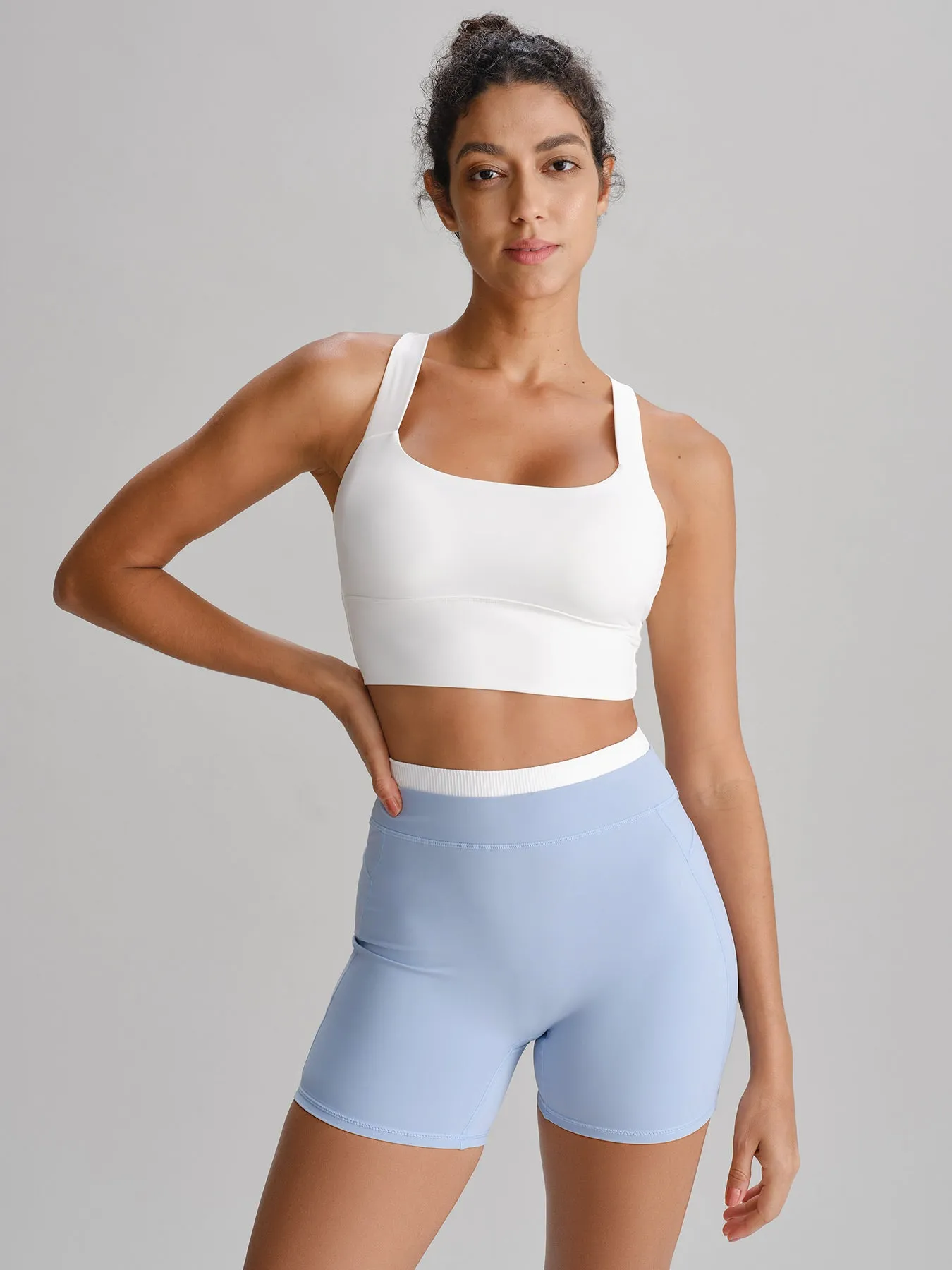 White Twist X-Cross Sports Bra sold by BERLOOK product image thumbnail 2