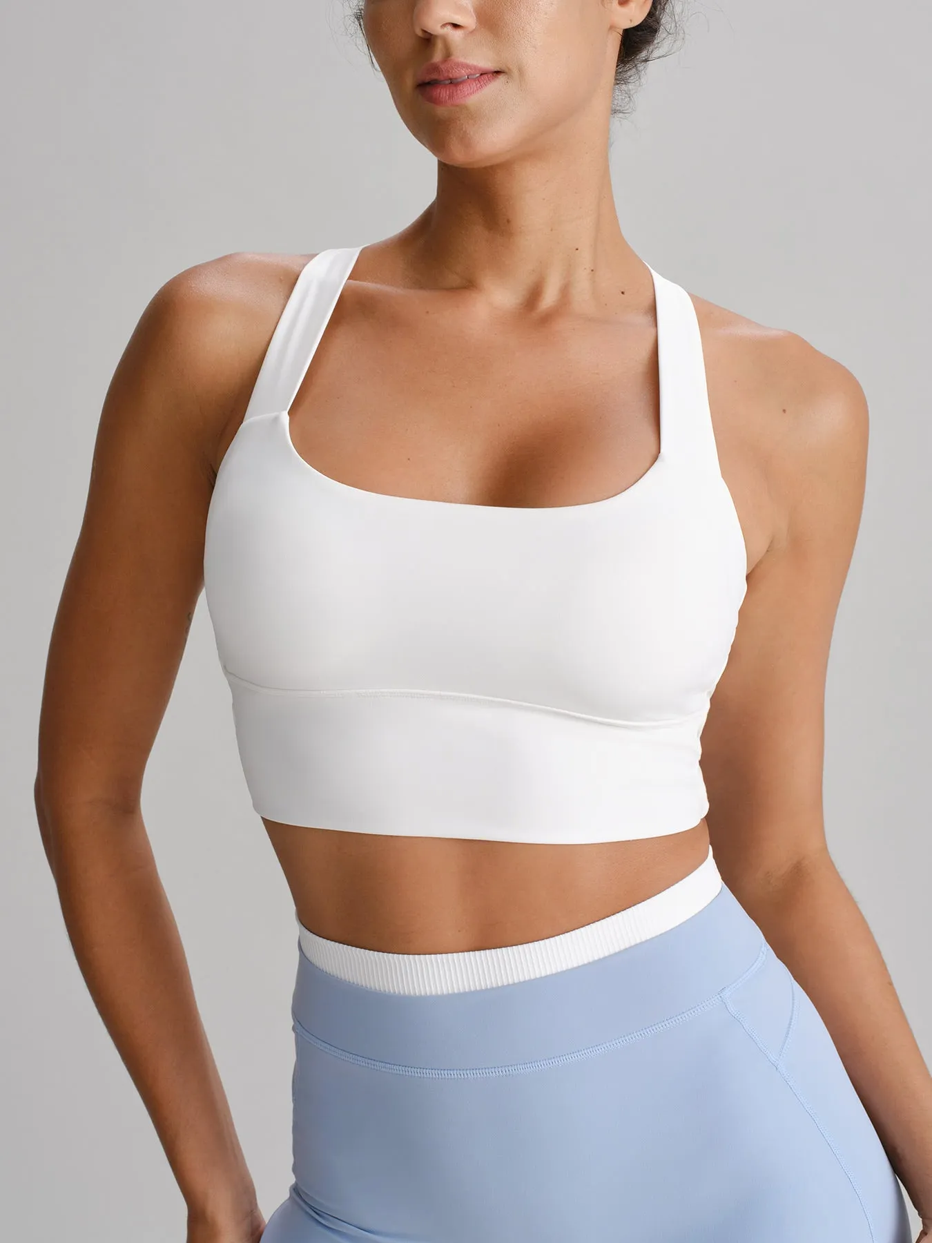 White Twist X-Cross Sports Bra sold by BERLOOK product image thumbnail 3