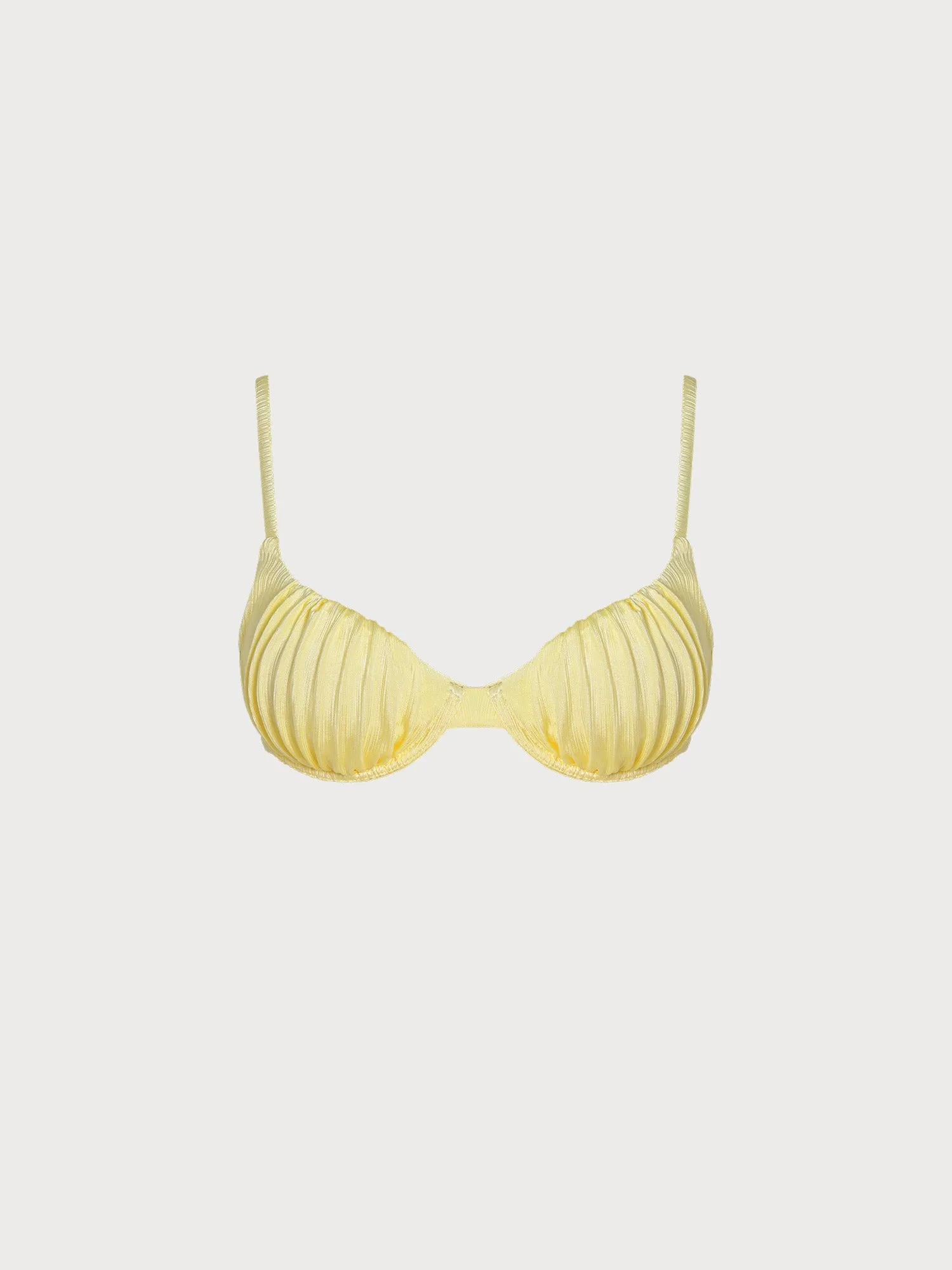 Yellow Pleated Underwire Bikini Top sold by BERLOOK product image thumbnail 5