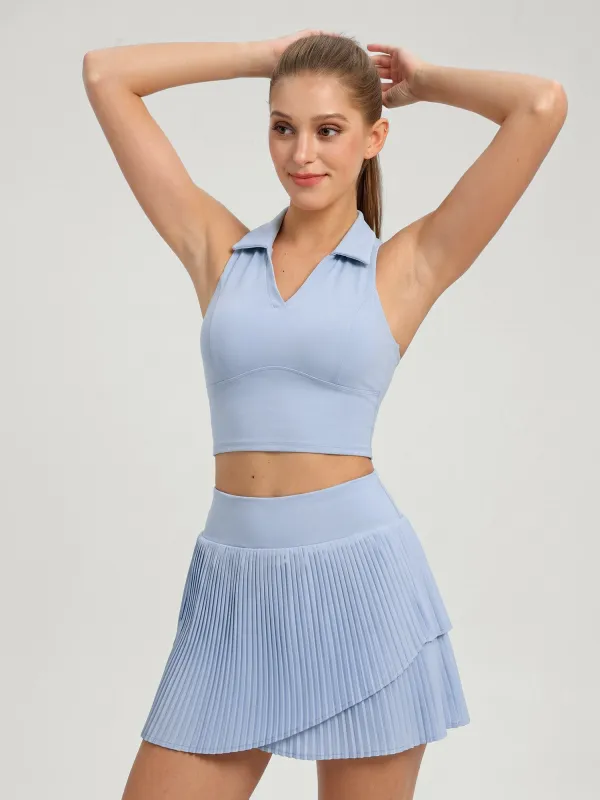Light Blue Collared I‑Back Tank Top - Light Support made by BERLOOK