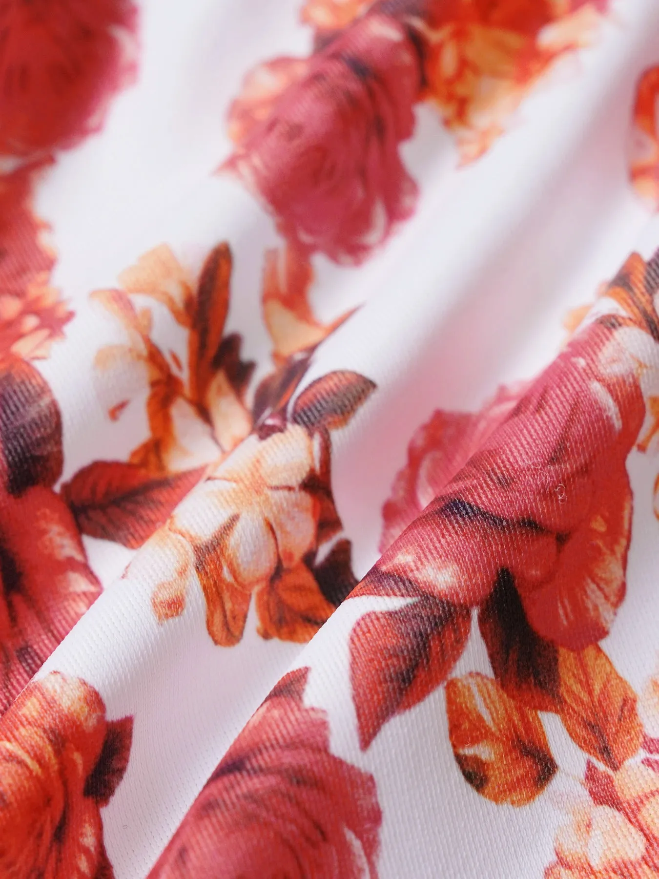 Red Floral Print Triangle Cross‑Back Bikini Top sold by BERLOOK product image thumbnail 4