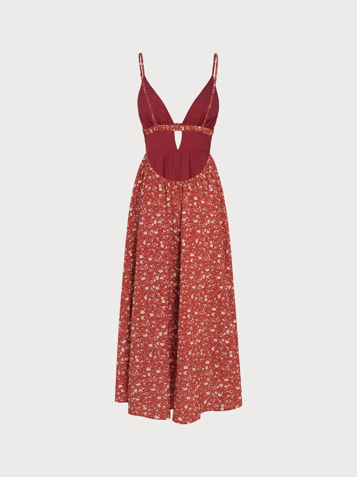 Red Floral Print Cutout Beach Dress sold by BERLOOK product image thumbnail 2