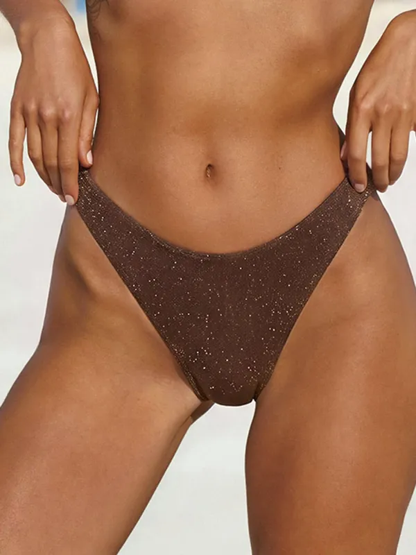 Brown Shimmer Bikini Bottom made by BERLOOK