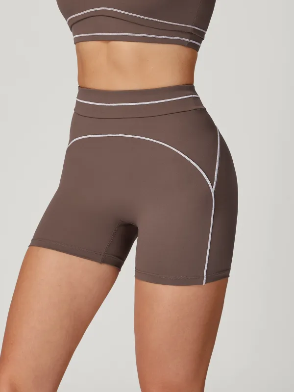 Coffee Line Workout Shorts made by BERLOOK