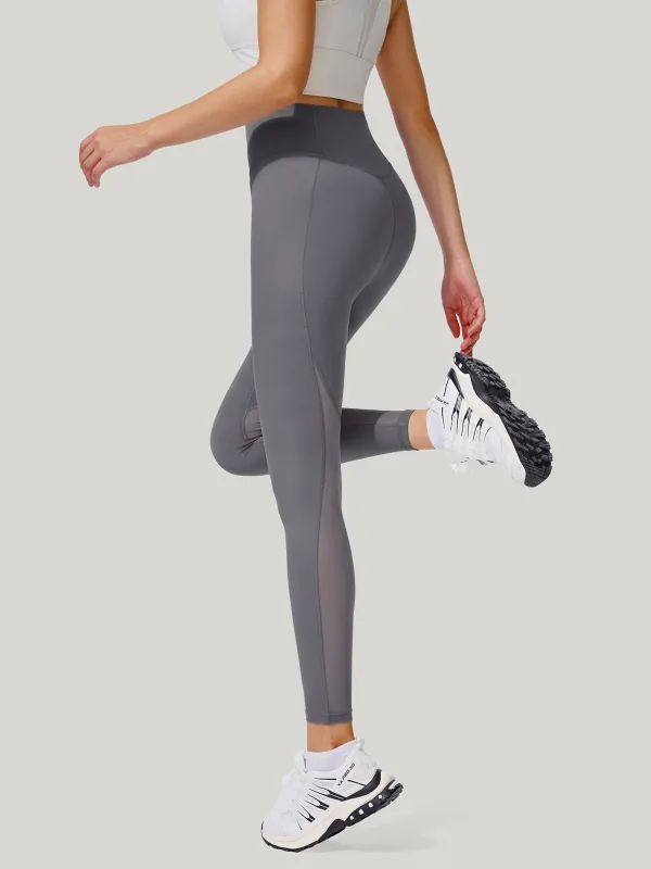 Grey Breathable Back Leg Mesh Leggings 24" made by BERLOOK