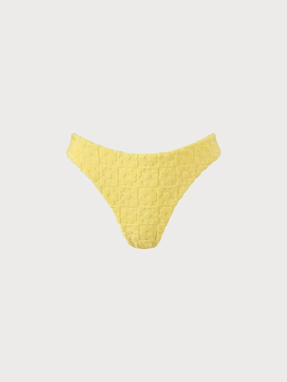Yellow Floral Jacquard Bikini Bottom sold by BERLOOK product image thumbnail 5