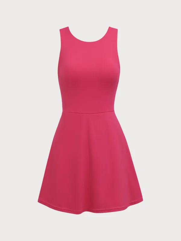 Rose Red Criss Cross Active Dress sold by BERLOOK