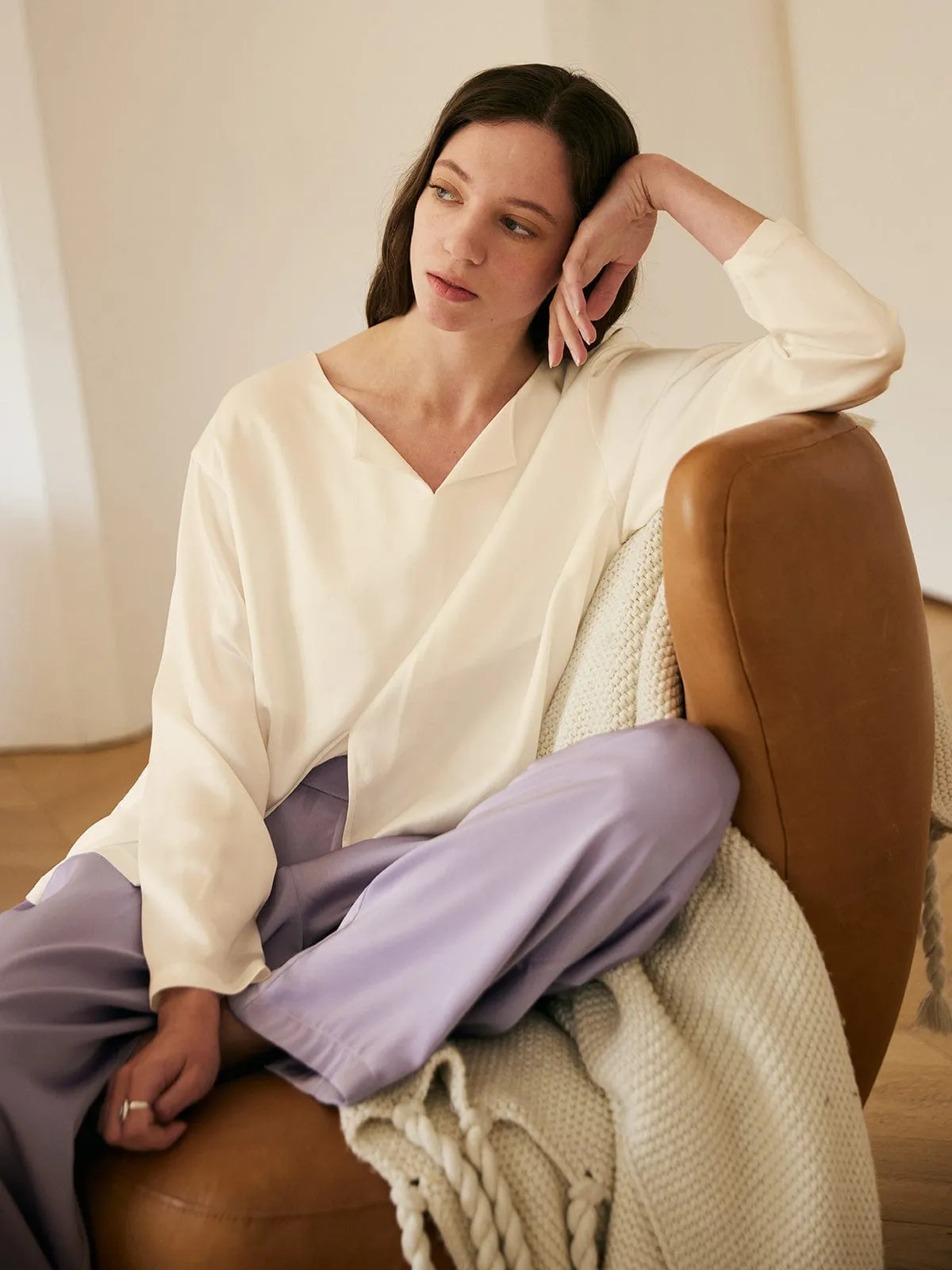 Solid Split Front Blouse sold by BERLOOK product image thumbnail 2