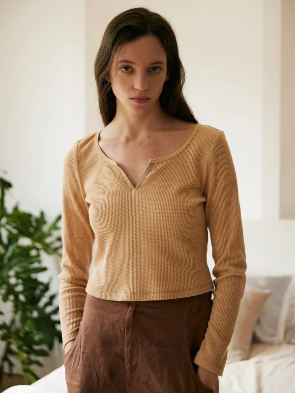 Textured Long Sleeve Tee sold by BERLOOK