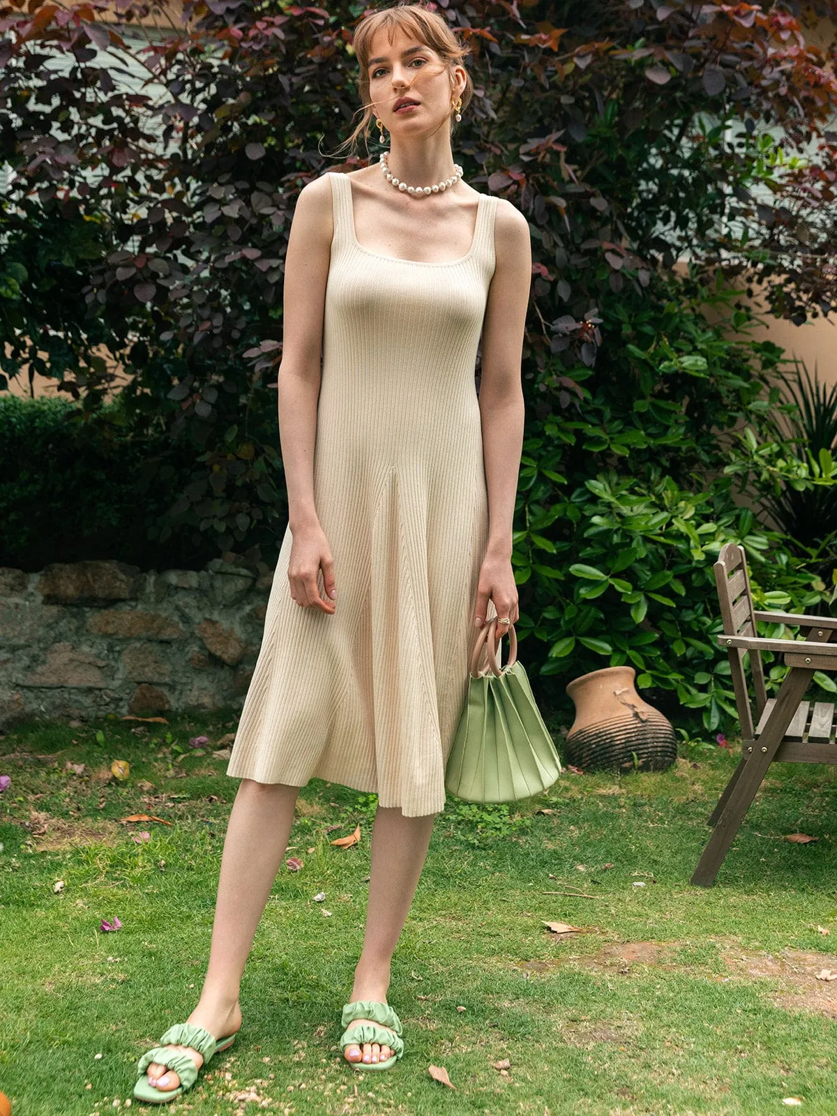 Square Neck Knit Dress sold by BERLOOK product image thumbnail 2