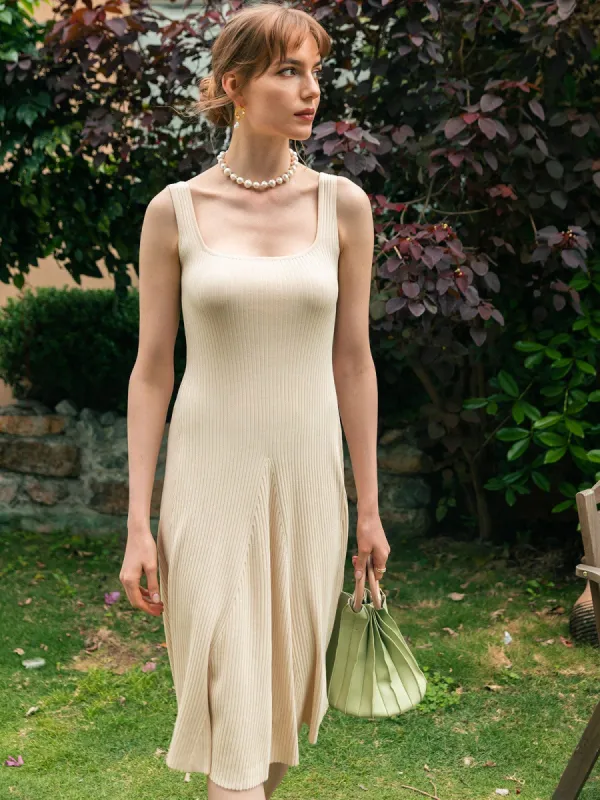 Square Neck Knit Dress sold by BERLOOK