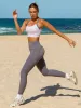 Grey Contrast Strap Sports Bra sold by BERLOOK