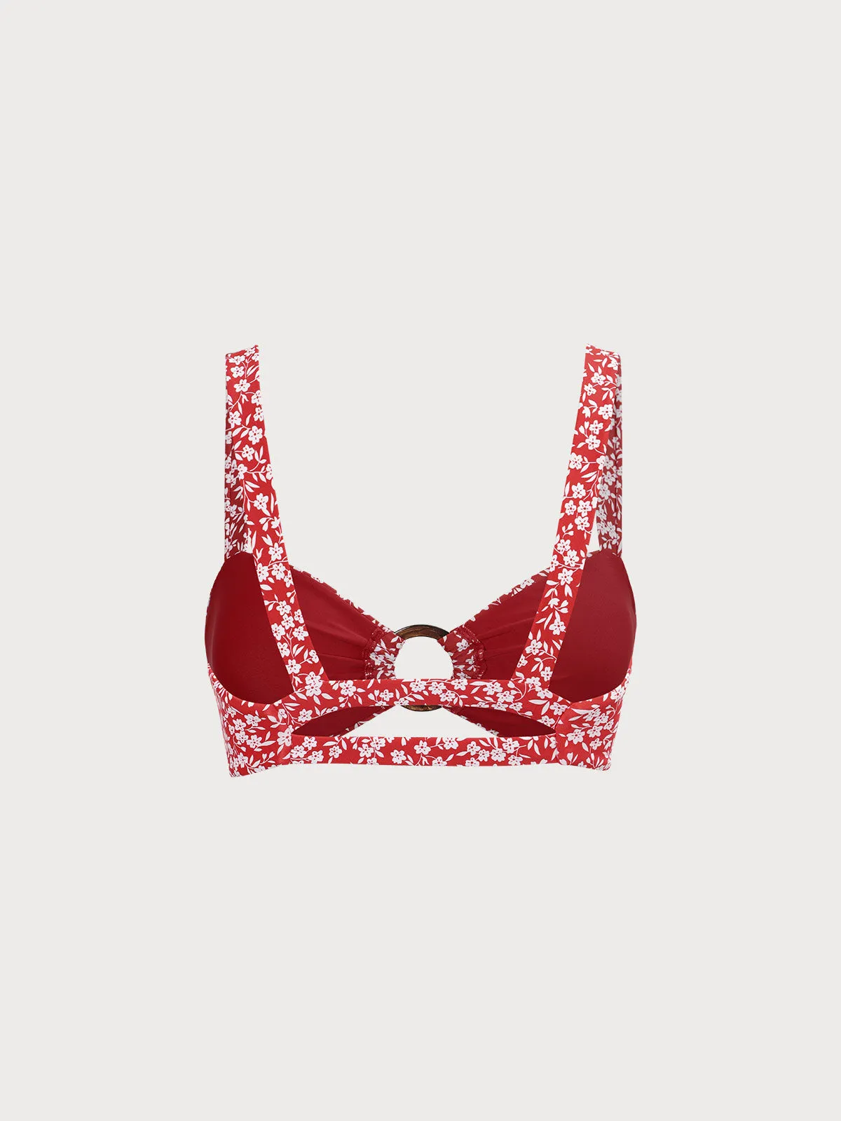 Red O-Ring Floral Bikini Top sold by BERLOOK product image thumbnail 5